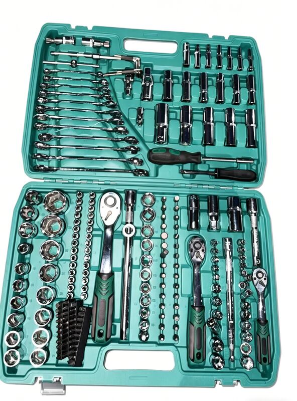 216PCS Ensemble de clé à ressorts de qualité industrielle, acier vanadium chrome, poignée de rabat 72T, multi-entraînement (1/4 ", 3/8", 1/2 ") Kit d'outils pour l'automobile et l'utilisation domestique